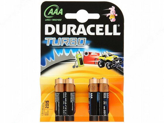 Батарейка Duracell Turbo AAA LR03/MN2400
