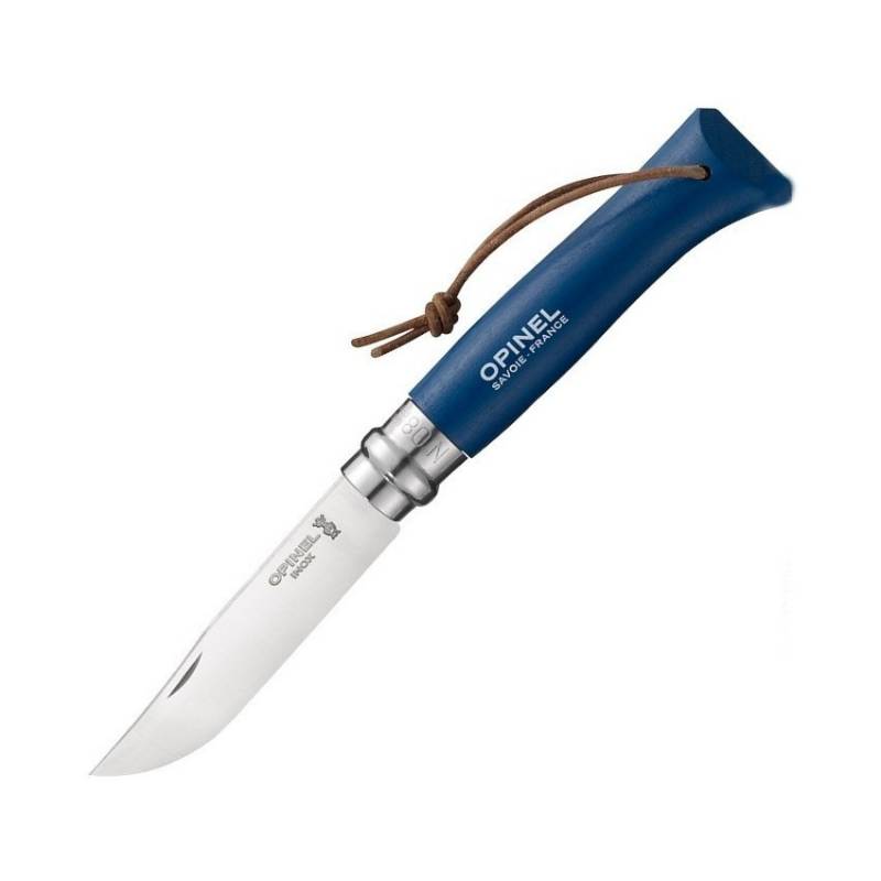 Нож туристический Opinel №8 Trekking нержавеющая сталь, кожаный темляк