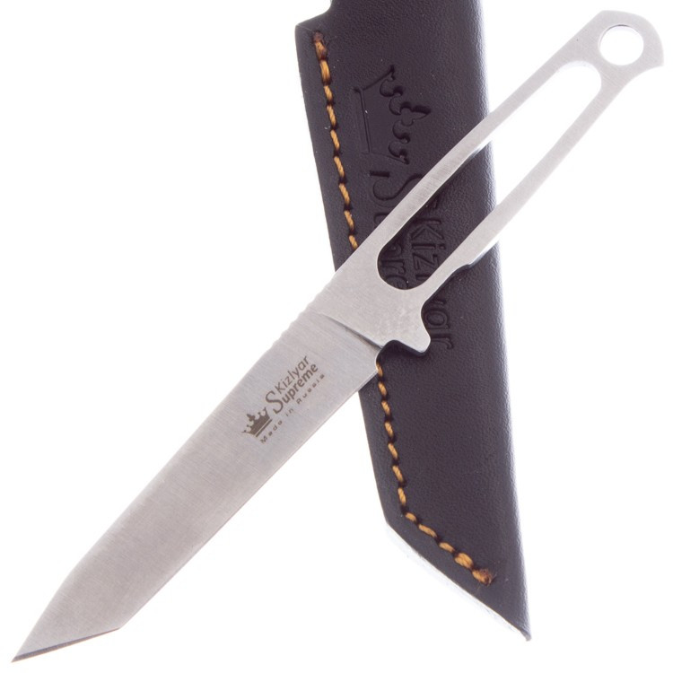 Нож туристический Kizlyar Supreme Aggressor Mini AUS-8 StoneWash кожаный чехол