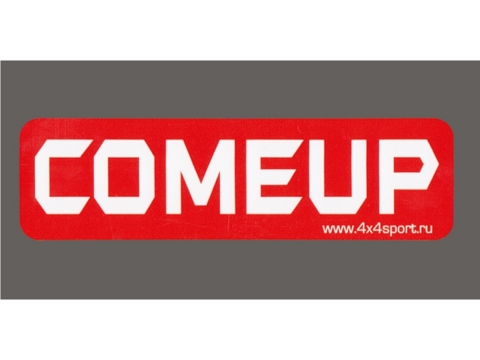 Наклейка COMEUP маленькая красная для ATV и др. 140х40мм