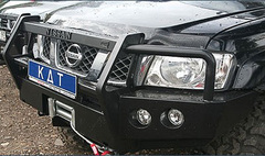 Бампер передний Nissan Patrol Y61 КДТ без кенгурина (под съемный кенгурин) с местами под интегрированную оптику