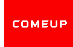 Флаг COMEUP красный, цветная печать по флаговой ткани.  Размер: 1500х1000 мм
