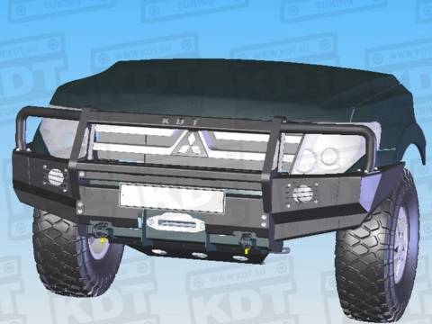 Бампер передний силовой со съёмным кенгурином - Mitsubishi Pajero IV