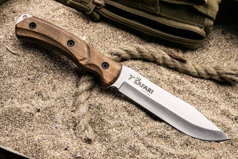 Нож туристический Kizlyar Supreme Safari AUS-8 TW (Tacwash, деревянная рукоять)