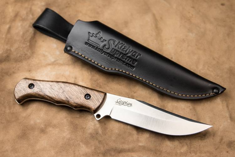 Нож туристический Kizlyar Supreme Caspian AUS-8 Satin Орех
