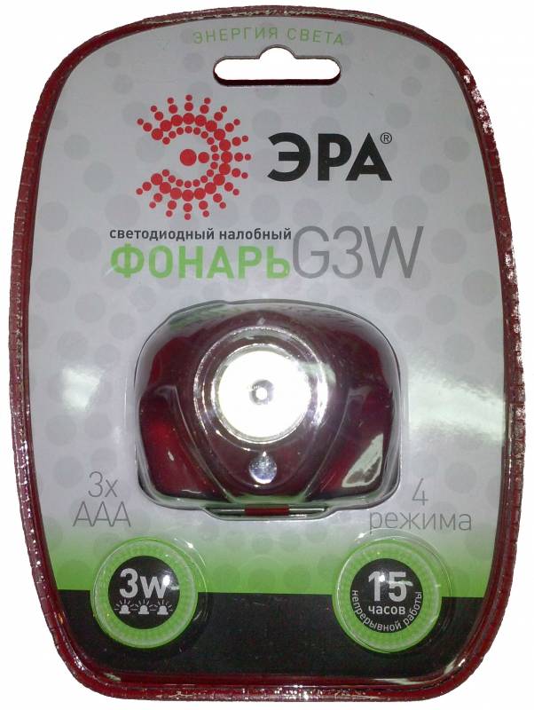Фонарь налобный Era G3W