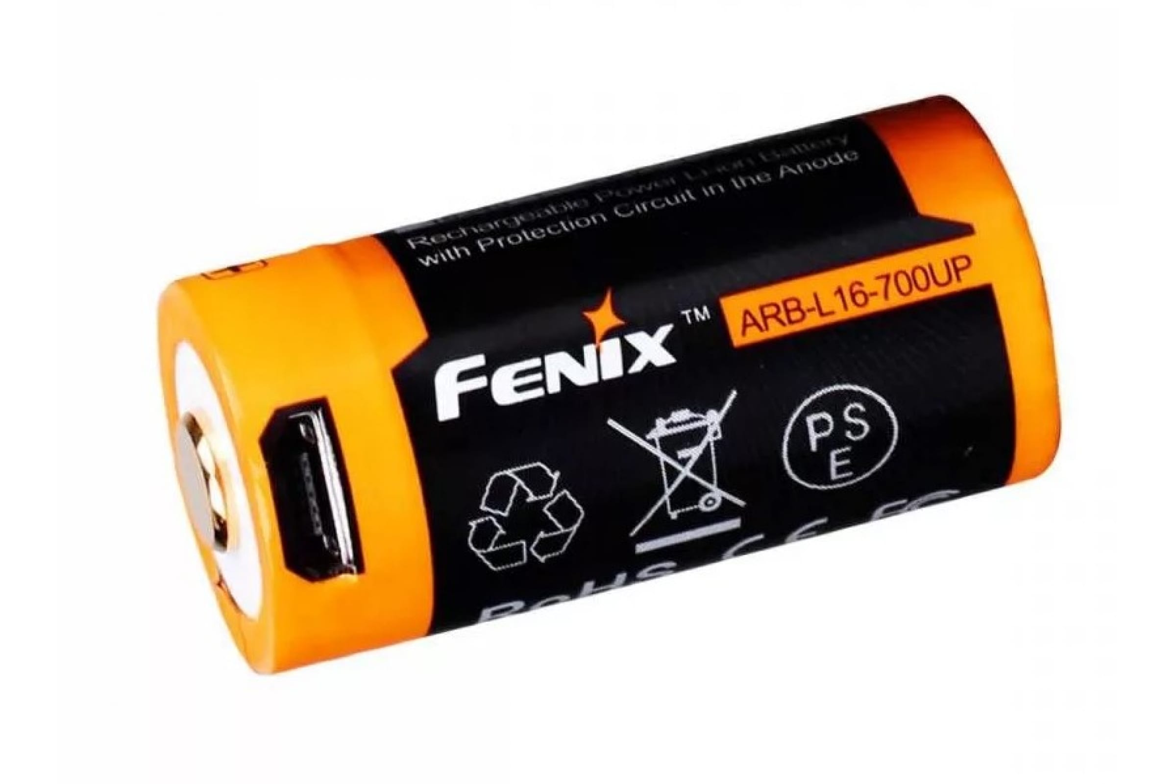 Аккумулятор 16340 Fenix 700 UP mAh Li-ion разъемом для USB