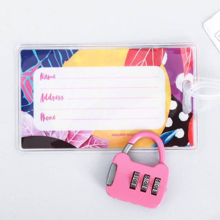 Набор для путешествий Summer time кодовый замок, бирка на чемодан
