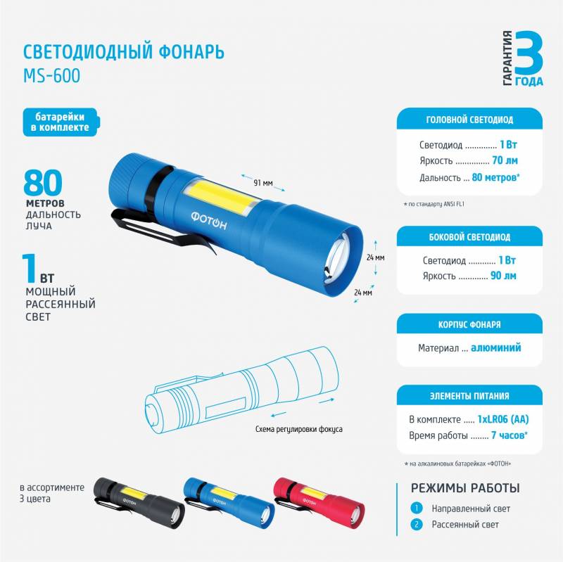 Светодиодный фонарь фотон схема