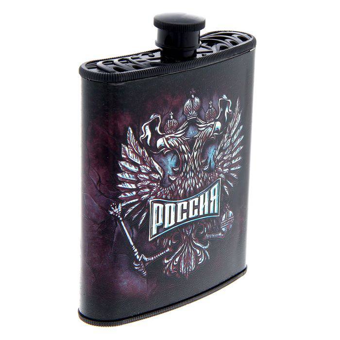 Фляжка Россия 210 мл, красная