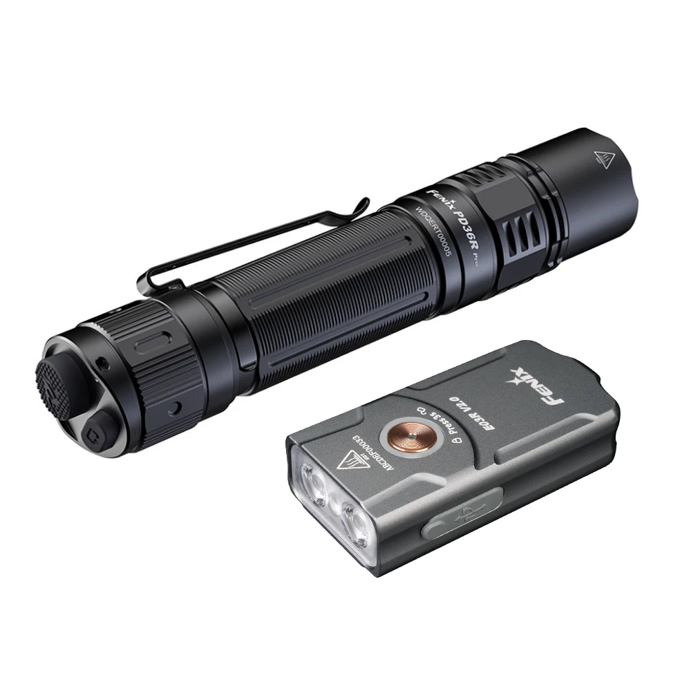 Набор тактический фонарь Fenix PD36R Pro + брелок E03R V2.0 Grey (Bonus Kit)